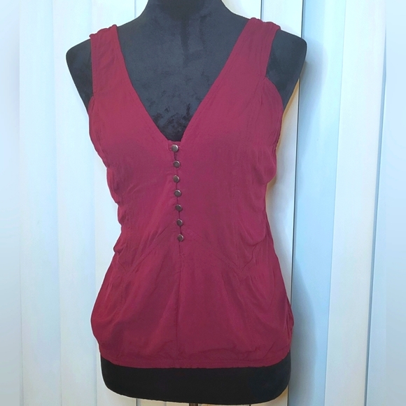 Bundle Free People Intimately Ribbed Sleeveless Brami & Front Button Red Cami XS - Picture 10 of 12